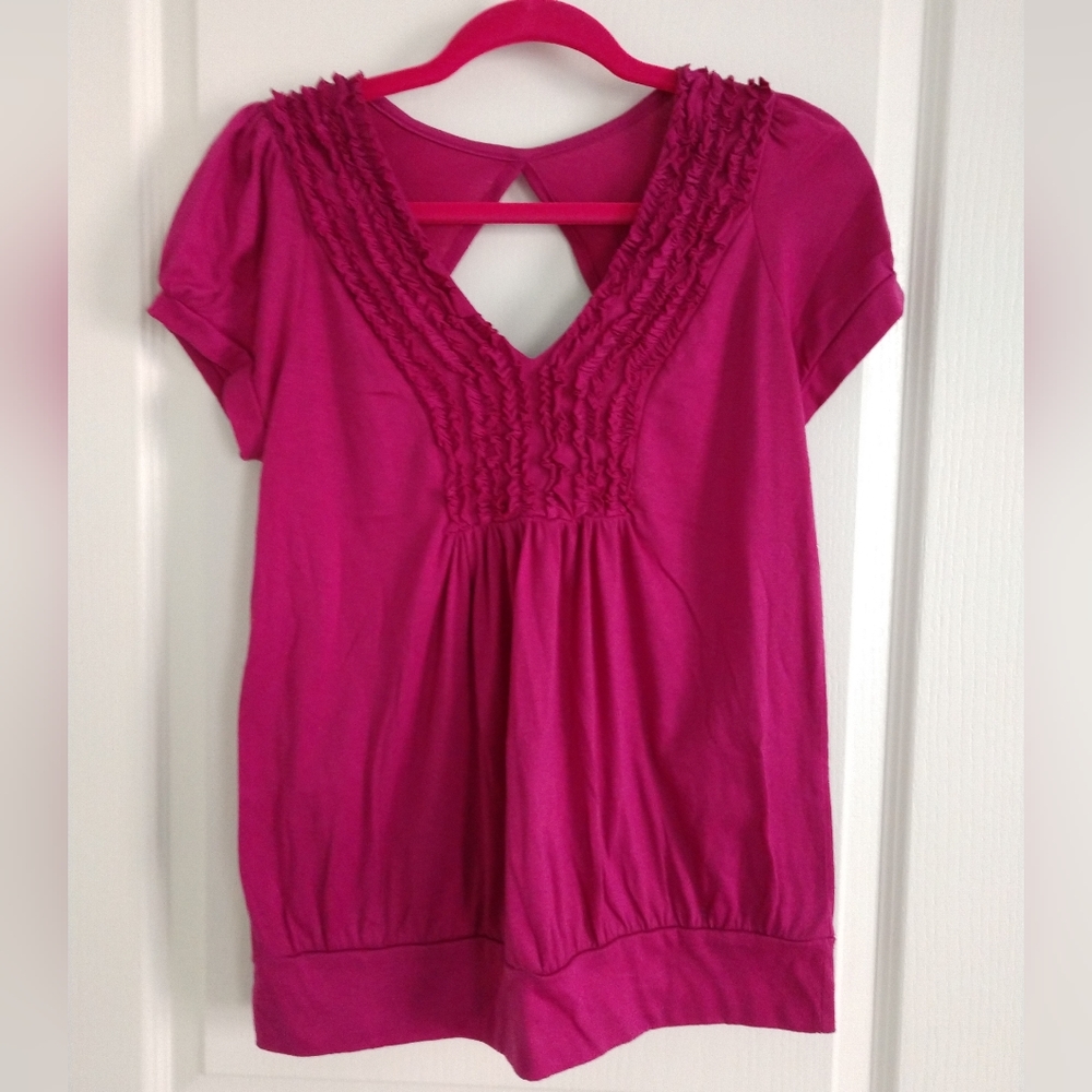 Buckle Daytrip Pink Ruffle Top XL Open Back Shirt